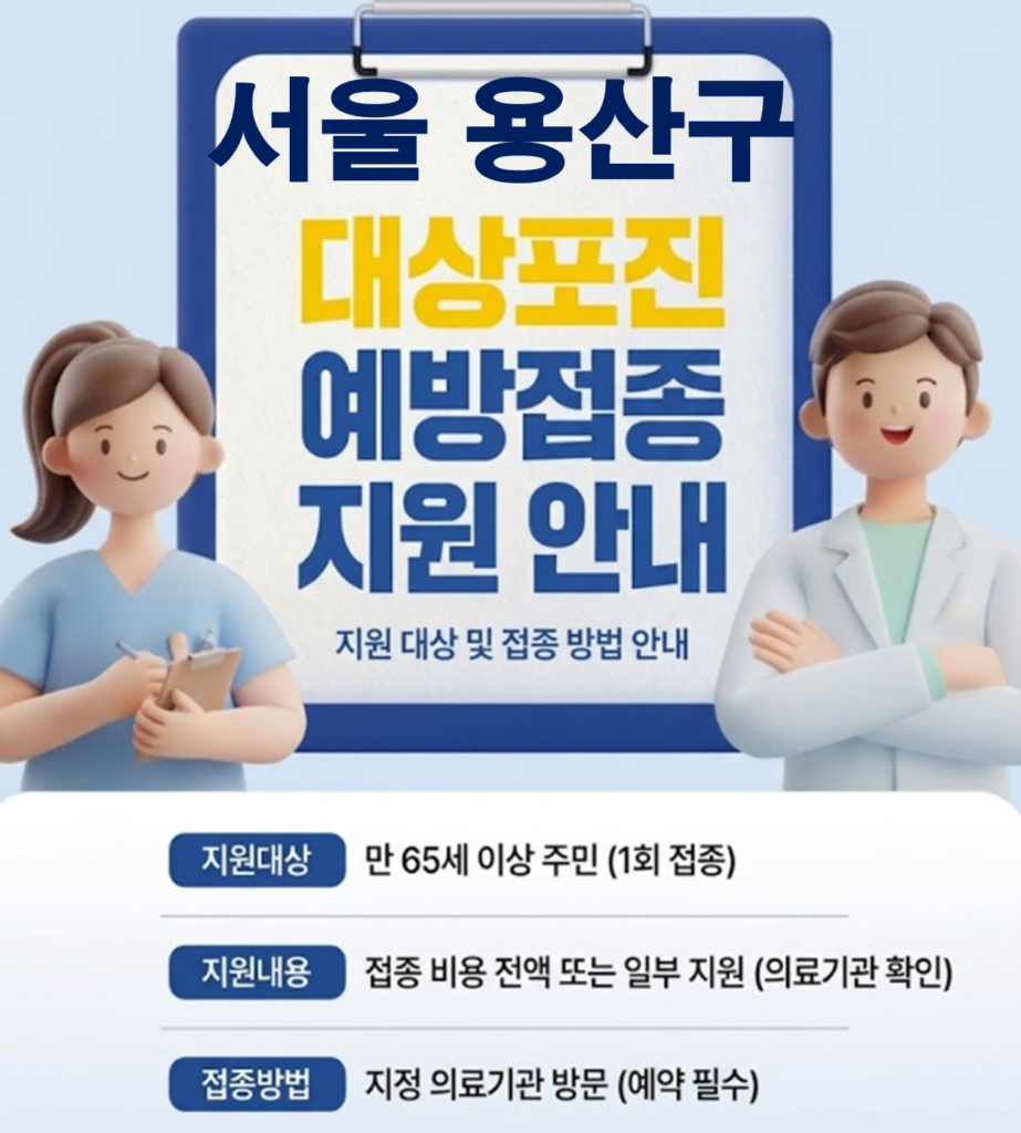 용산구 대상포진 보건소 접종 가격 및 저렴한 병원