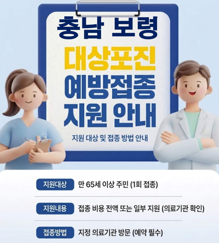보령 대상포진 보건소 접종 가격 및 저렴한 병원
