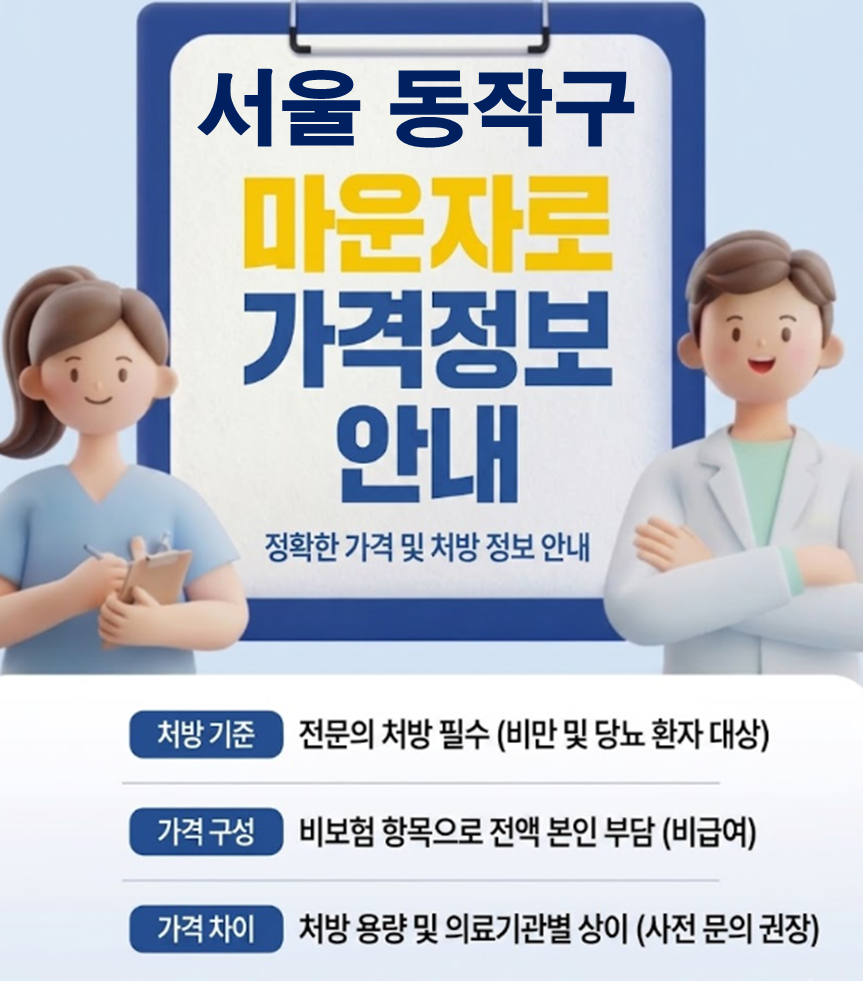동작구 마운자로 처방 병원 및 저렴한 성지 약국 안내