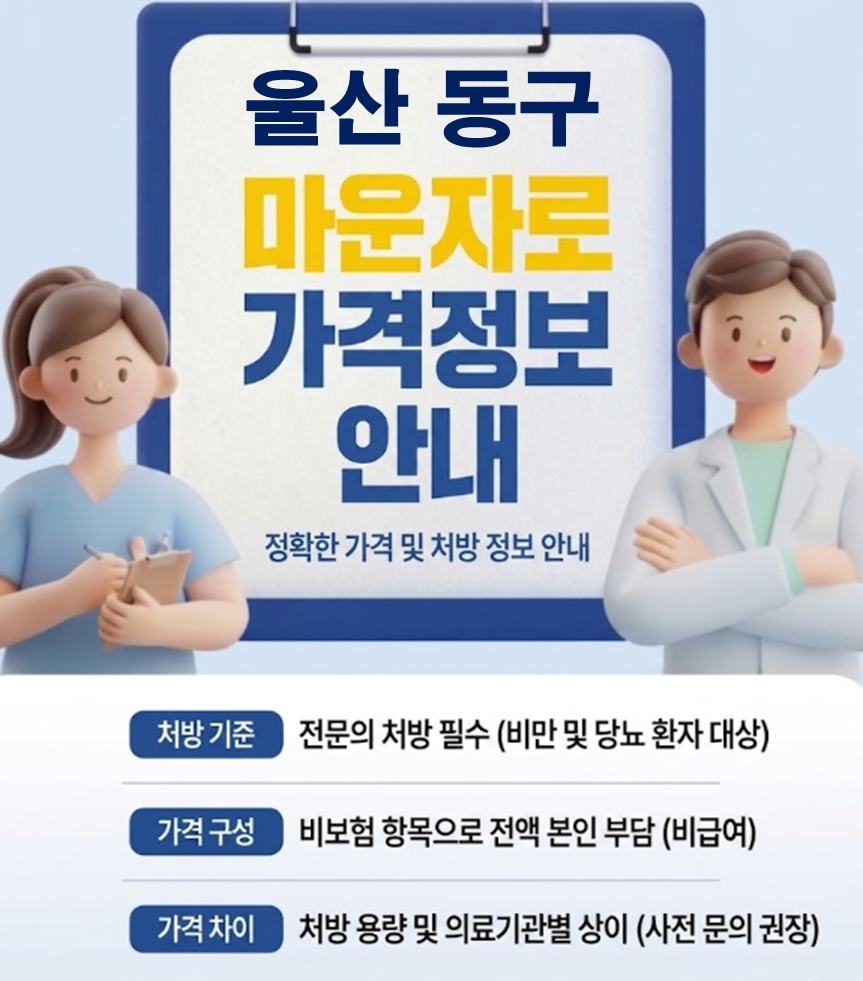울산 동구 마운자로 처방 병원 및 저렴한 성지 약국 안내