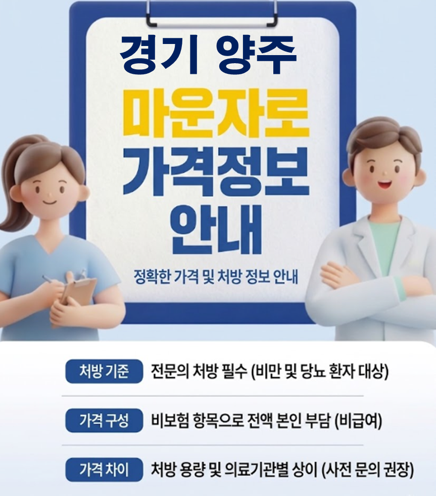 양주 마운자로 처방 병원 및 저렴한 성지 약국 안내