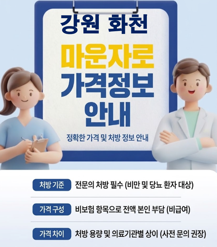 화천 마운자로 처방 병원 및 저렴한 성지 약국 안내